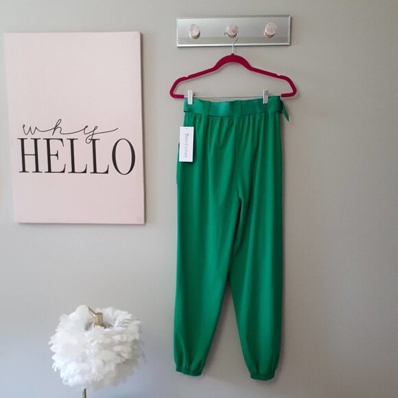 NWT Juicy Couture green belted elastic waist logo jogger track pants, S - Picture 5 of 7